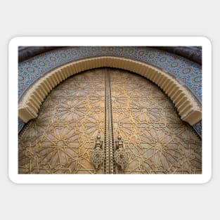 Golden door of the Royal Palace in Fez, Morocco Sticker